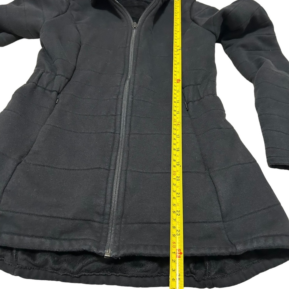 The North Face Quilted Hoodie Jacket Fleece Black Size XS Elastic Waist - Picture 6 of 13